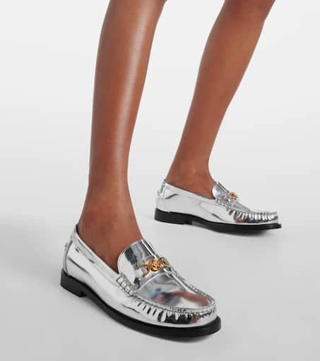 Versace Medusa 
95 metallic leather loafers 4