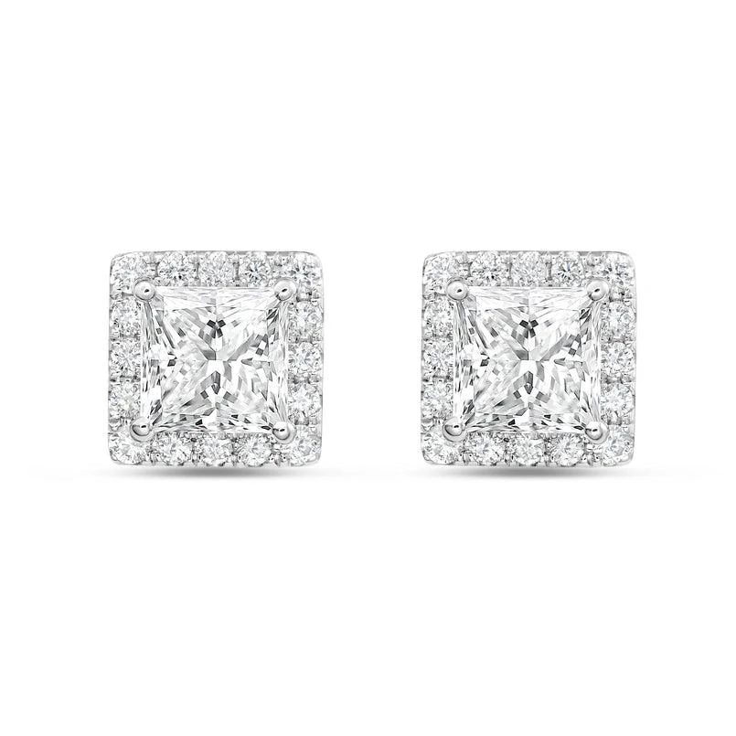 Diana M Jewels 14KT WHITE GOLD LAB GROWN FASHION EARRINGS WEIGHING 8.00 CTS TW