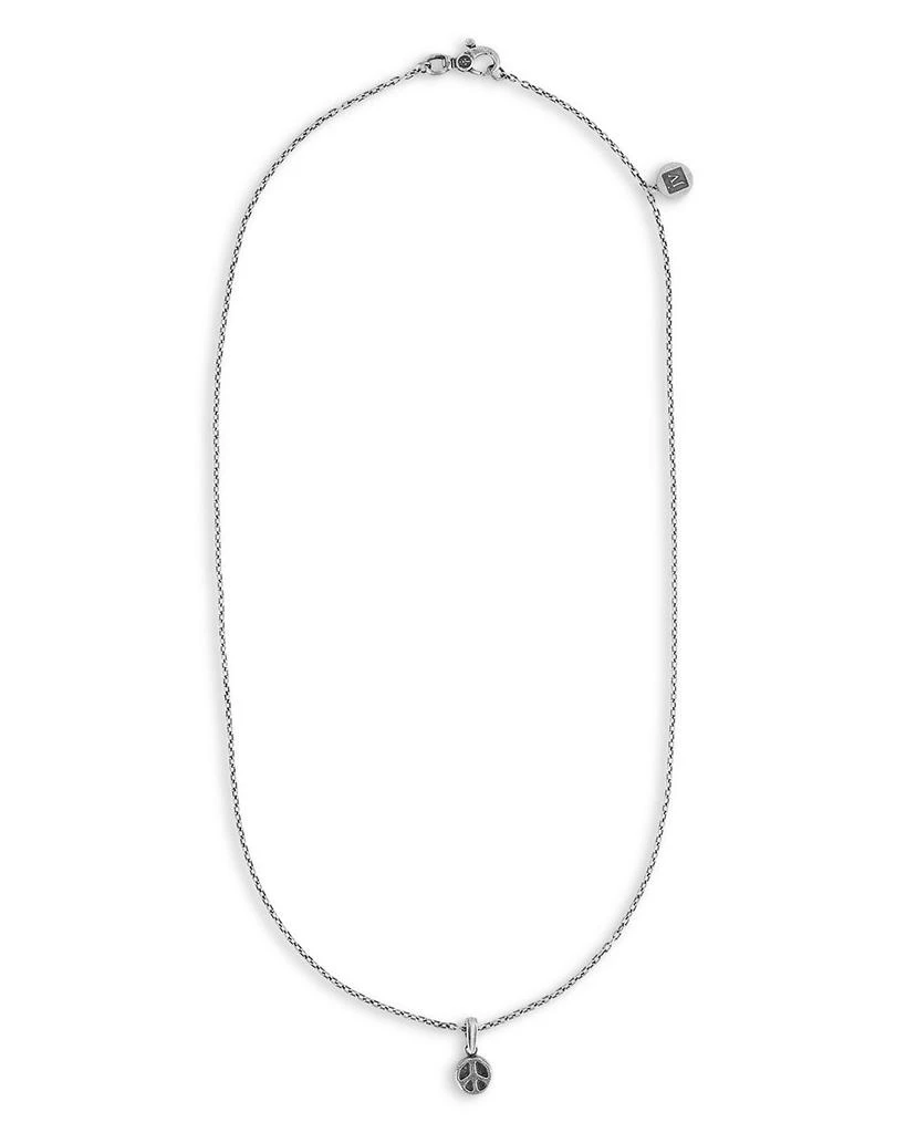 John Varvatos Men
s Sterling Silver Artisan Peace Sign Pendant Necklace, 24" 2