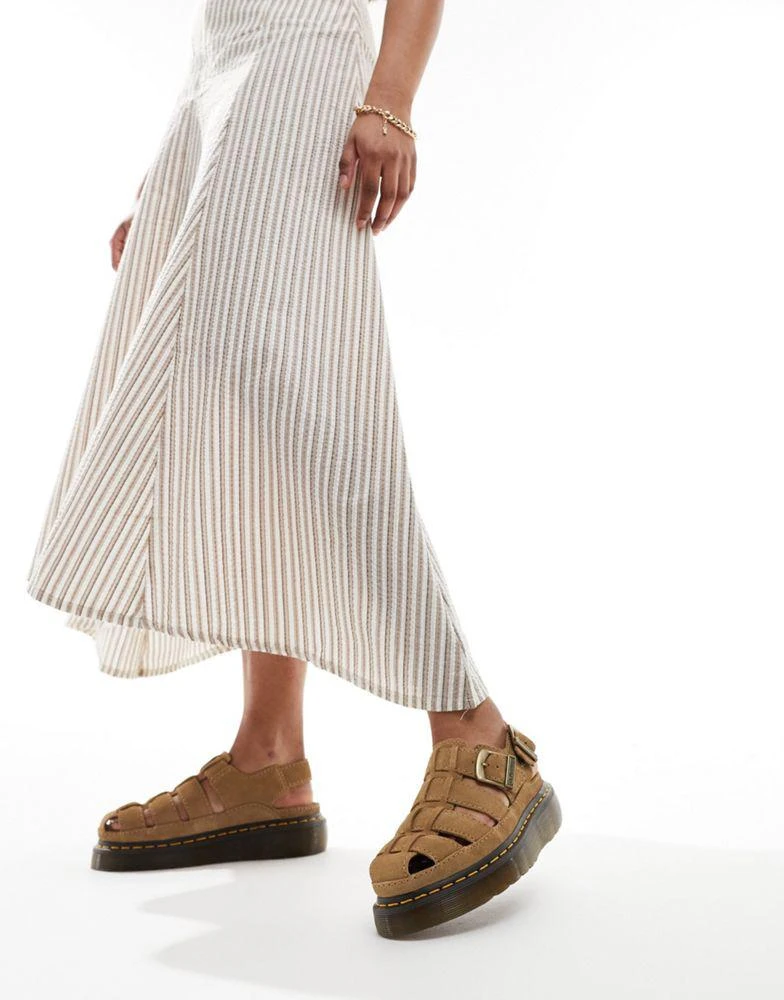 Dr. Martens Dr Martens Wrenlie quad caged sandals in tan  display picture 2