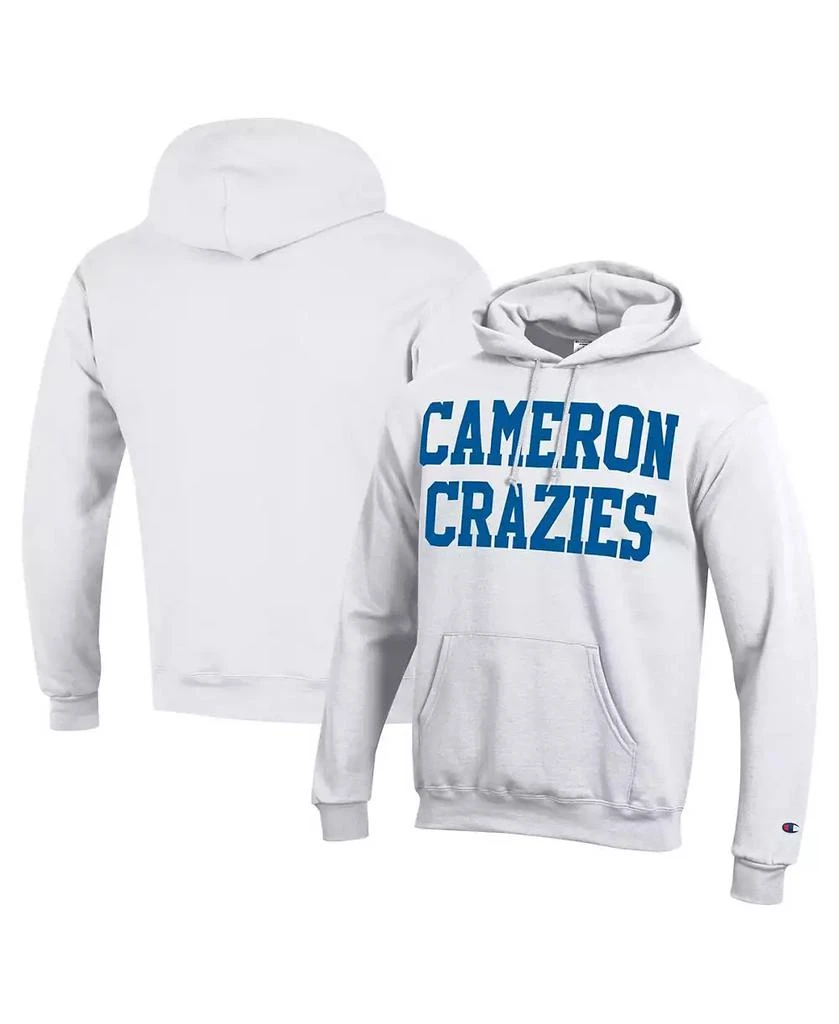 CHAMPION Men's White Duke Blue Devils Cameron Crazies Pullover Hoodie 1
