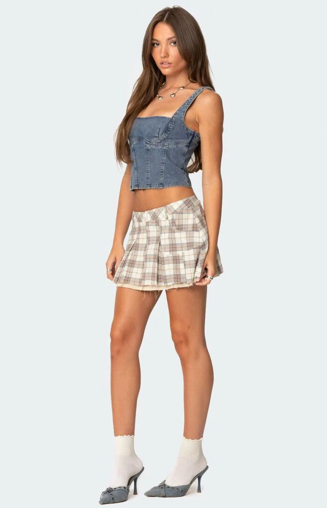 Edikted Pollie Denim Bustier Top 4