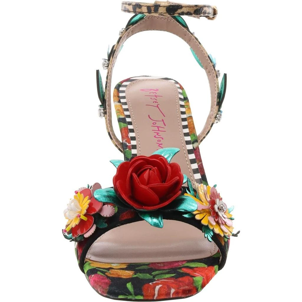 Betsey Johnson Karra Womens Flowers Open Toe Ankle Strap 2