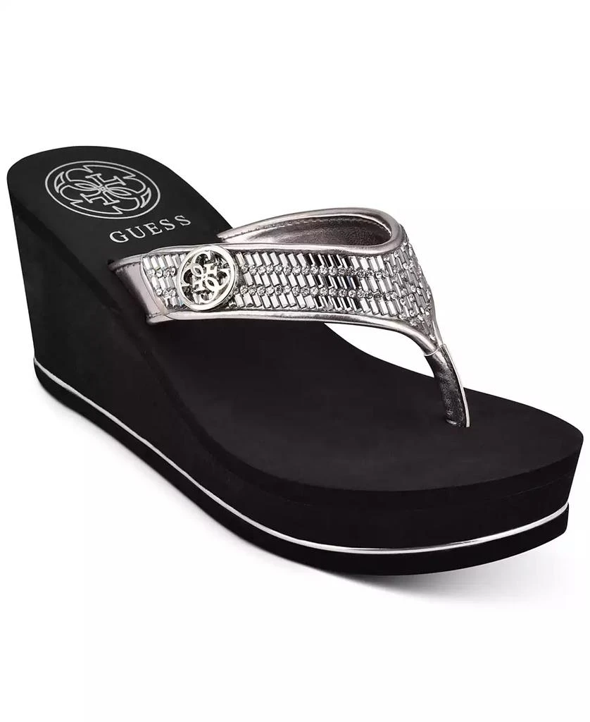 GUESS Sarraly Eva Logo Wedge Slip On Flip Sandals 1