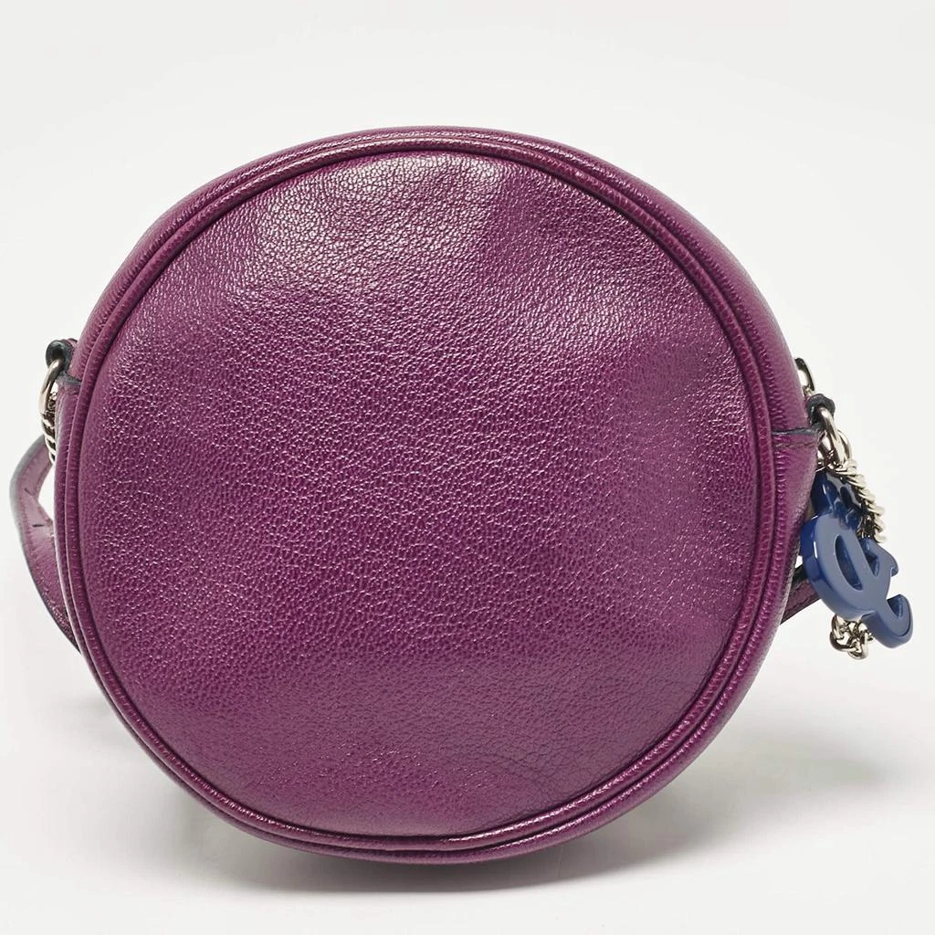 Dolce & Gabbana Dolce & Gabbana Purple Leather Ariette Round Crossbody Bag 5
