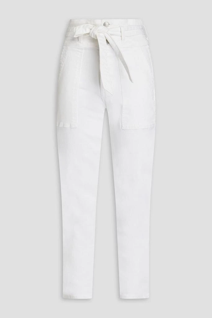 VERONICA BEARD Logan belted cropped high-rise slim-leg jeans 1