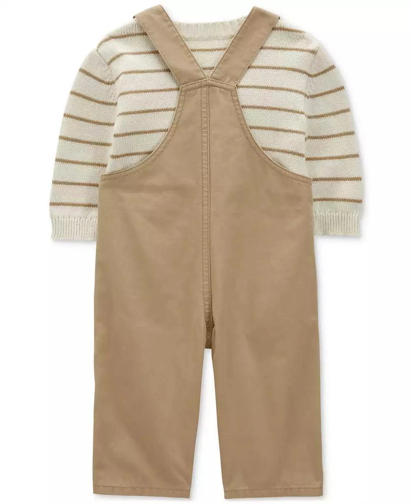 Carter's Baby Boys Cotton Striped Thermal Sweater & Canvas Coverall, 2 Piece Set 2