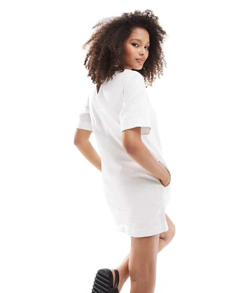 Abercrombie & Fitch Abercrombie & Fitch linen t-shirt dress in white 2