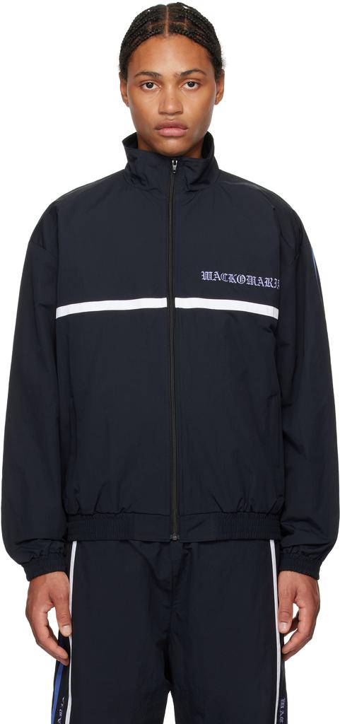 Wacko Maria Black Taffeta Track Jacket