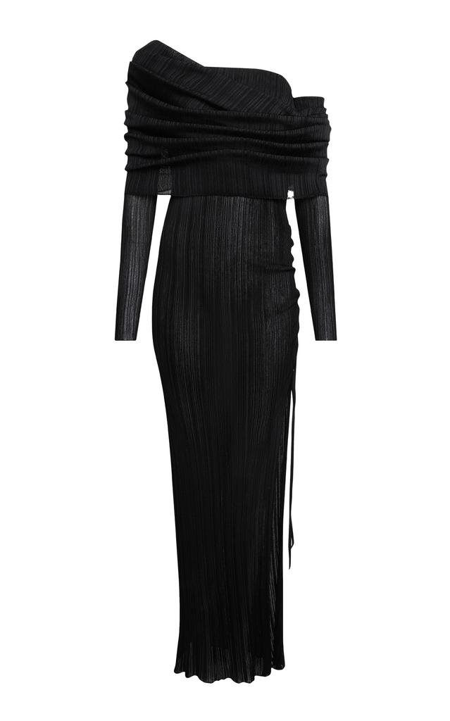 Alaïa ALAÏA - Draped Off-The-Shoulder Knit Maxi Dress