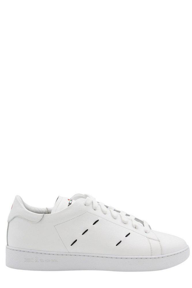 Kiton Kiton Logo Printed Stitched Lace-Up Sneakers