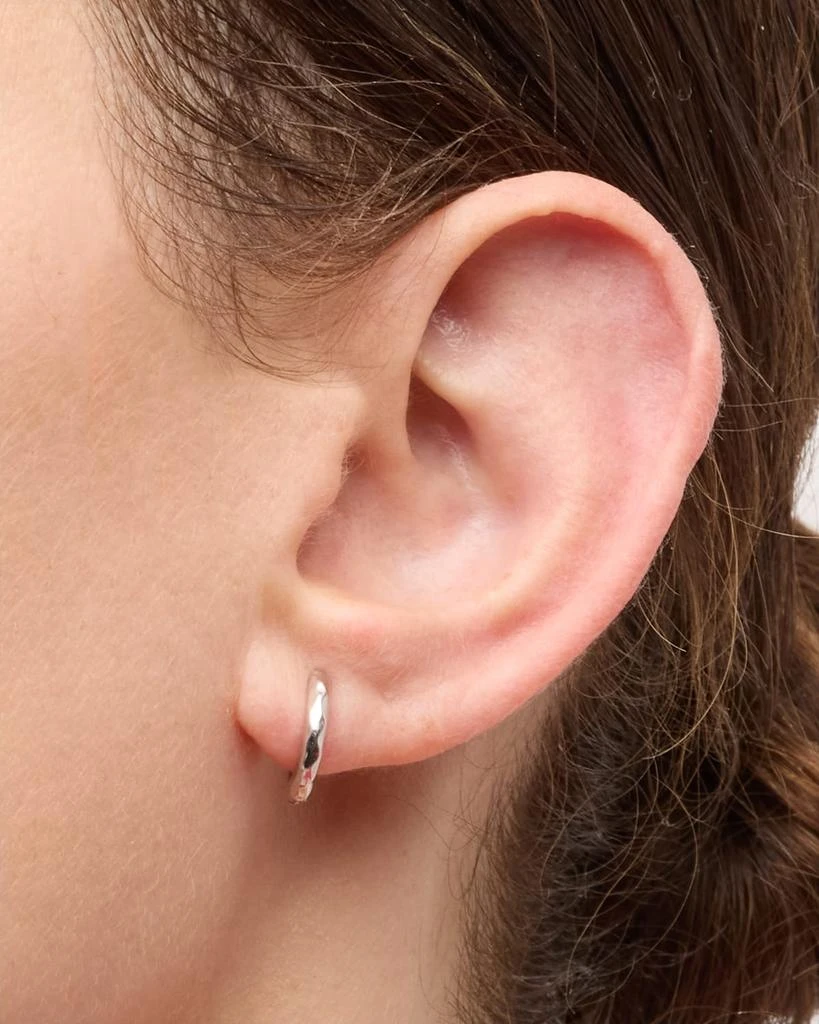 Margo Morrison Hammered Huggie Earrings, 12mm 2