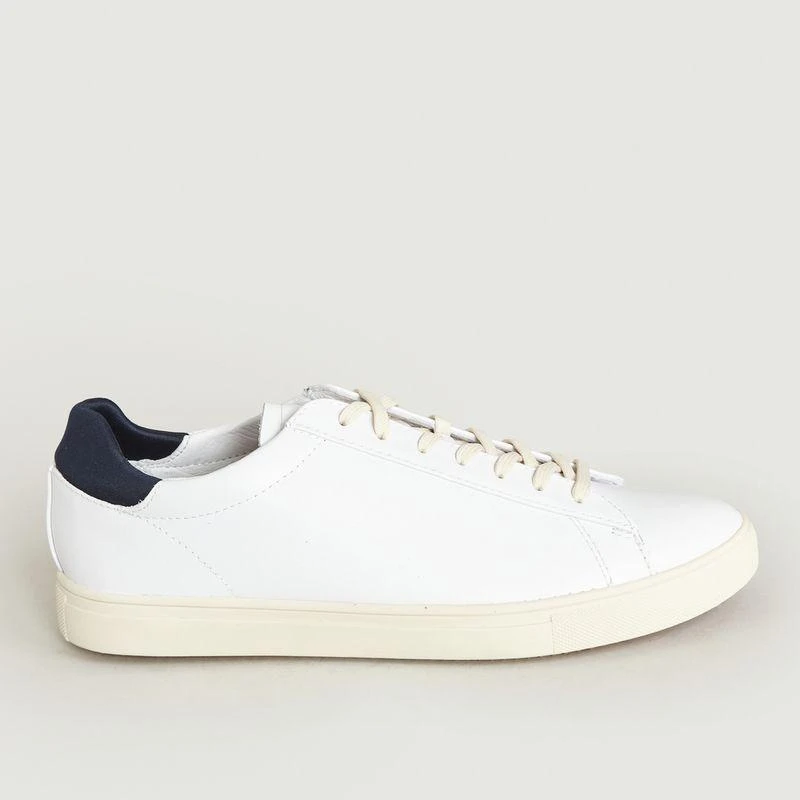 Clae Bradley Trainers White Leather Navy CLAE 4