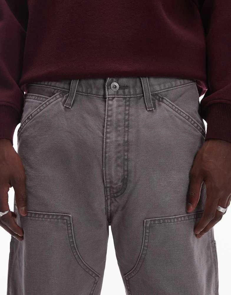 Levi's Levi's Workwear capsule 568 loose straight double knee canvas trousers in grey 5