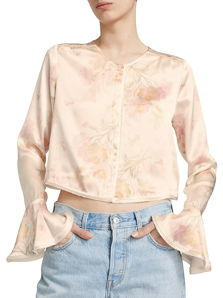LOVESHACKFANCY Lyndon Floral Silk Crop Top 6