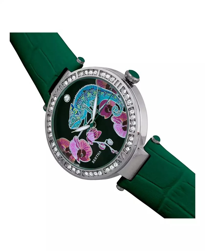BERTHA Quartz Camilla Collection Teal Leather Watch 38Mm 2