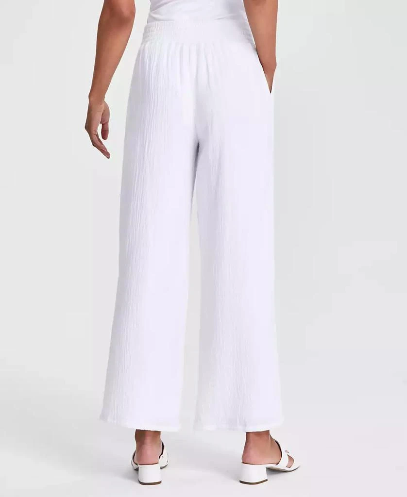 JM Collection Women's Wide Leg Cotton Gauze Pants, Created for Macy's 2
