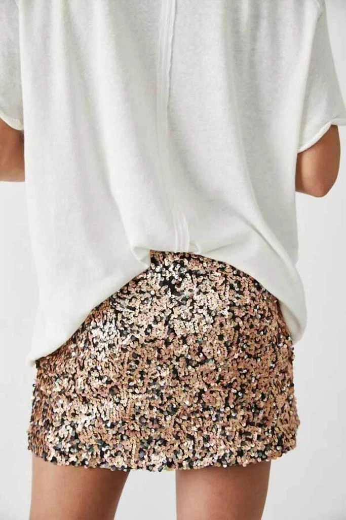 Free People Annalise Sequin Mini Skirt In Gold 2