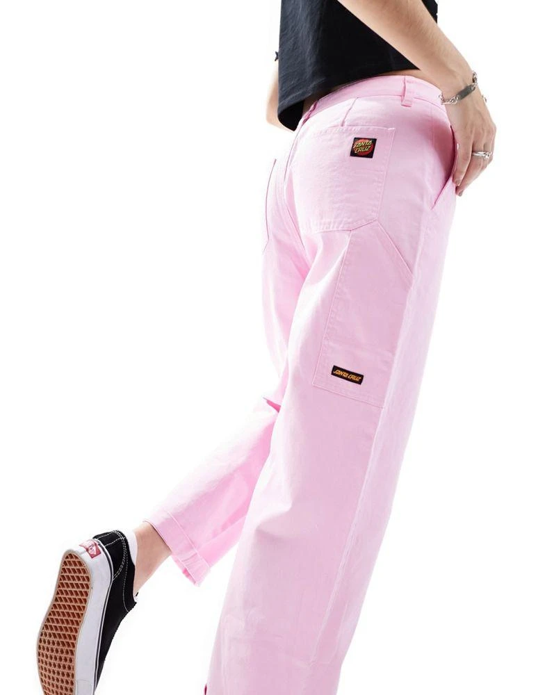 Santa Cruz Santa Cruz carpenter straight leg trousers paint in pink 5