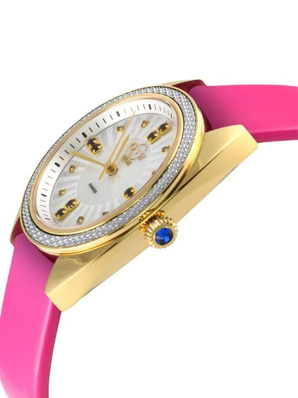 Gevril Palermo 35MM Stainless Steel, Multi Stone & Leather Strap Watch 3