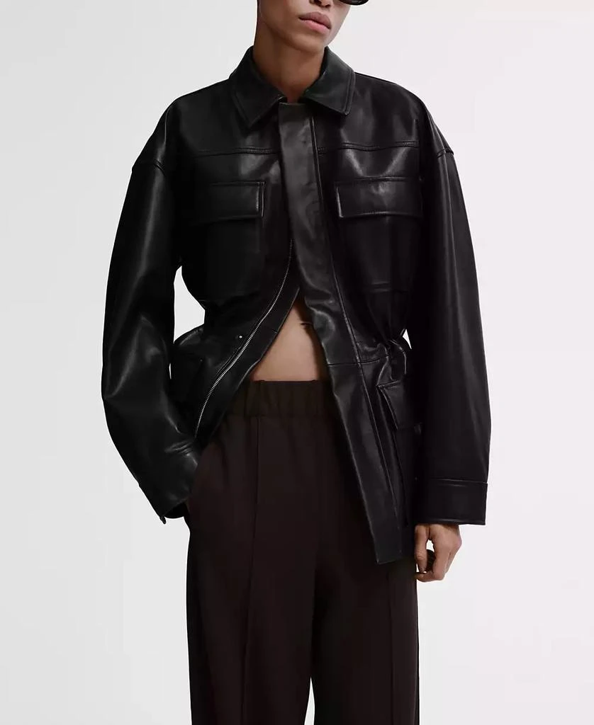 Mango Women
s Contrast Stripe Straight Pants