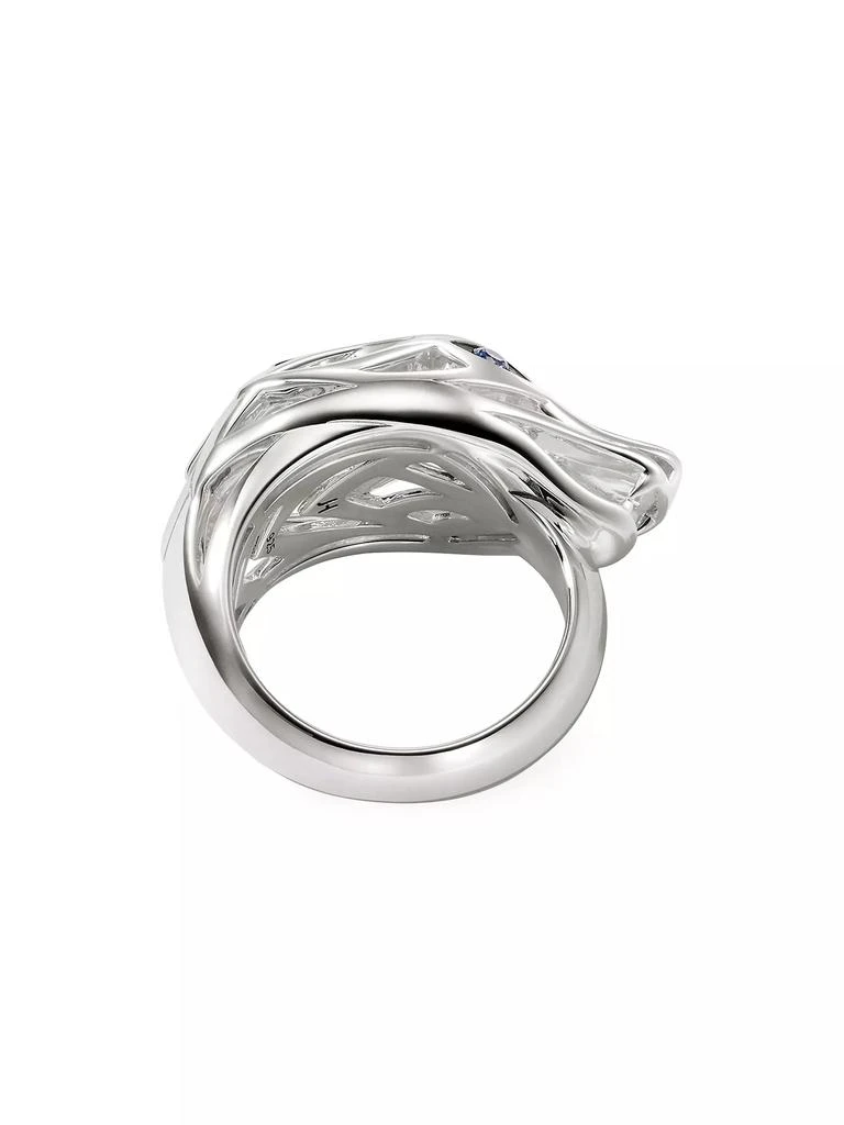 John Hardy Naga Dragon Sterling Silver & Blue Sapphire Ring 5