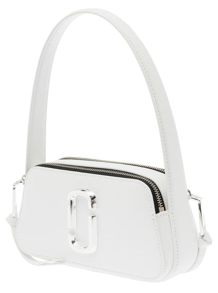 Marc Jacobs 'The Slingshot'  White Shoulder Bag With Double J Detail In Cross-Grain Leather Woman
