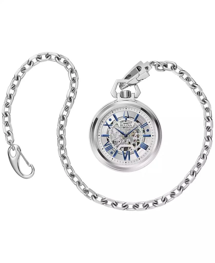 Bulova Men's Automatic Classic Sutton Stainless Steel Chain Pocket Watch 50mm 1