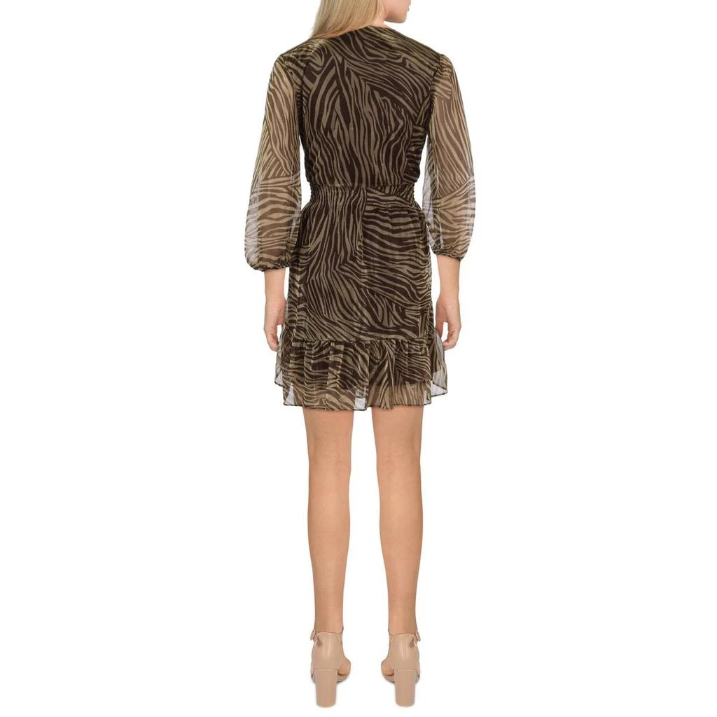 Gabby Skye Womens Mesh Zebra Mini Dress 2