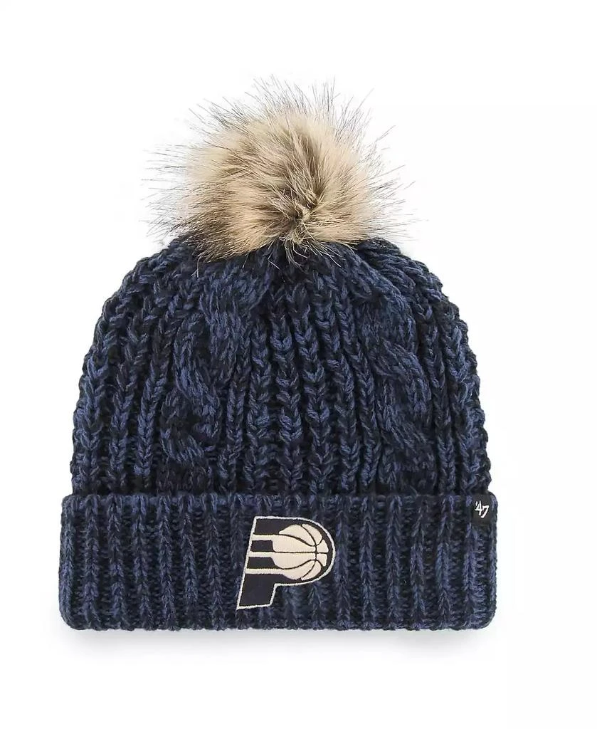 47 Brand Women's Navy Indiana Pacers Meeko Cuffed Knit Hat with Pom 1