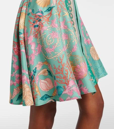 Versace Underwater Barocco silk twill shirt dress 5