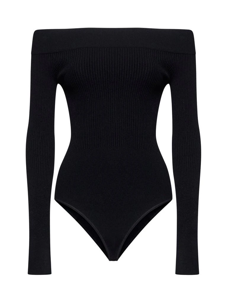 Alaïa Alaïa Off-Shoulder Ribbed Bodysuit 1