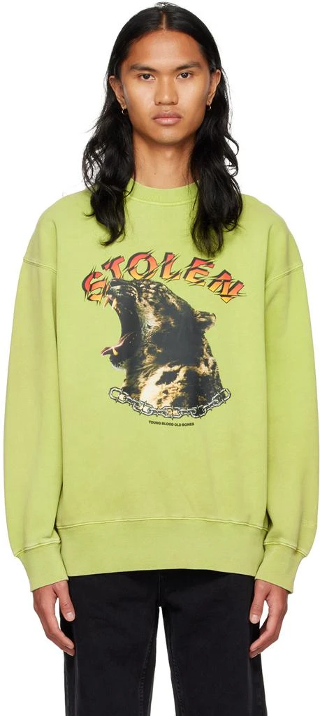 Stolen Girlfriends Club Green Wild Cat Sweatshirt 1