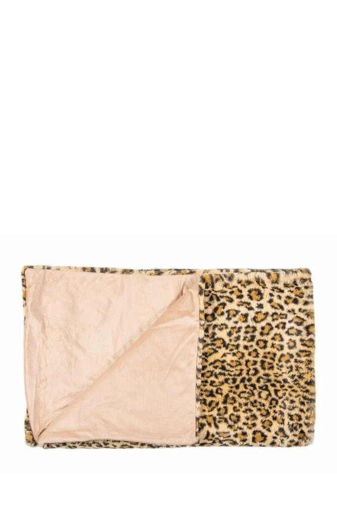 LUXE Burke Leopard Print Faux Fur Throw - 50" x 60" 2