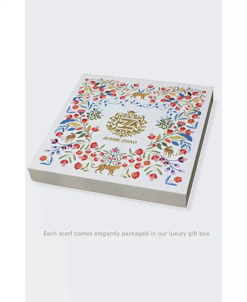 Jessie Zhao New York Blush Botanica Double Sided Silk Scarf 7