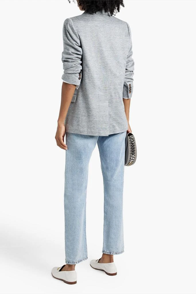 Brunello Cucinelli Double-breasted mélange linen and silk-blend blazer 3