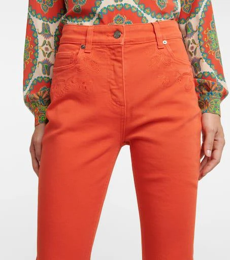 ETRO Embroidered mid-rise flared jeans 4