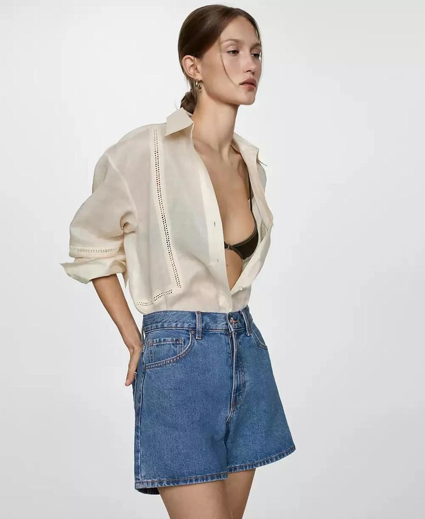 Mango Women's High-Rise Denim Shorts 3