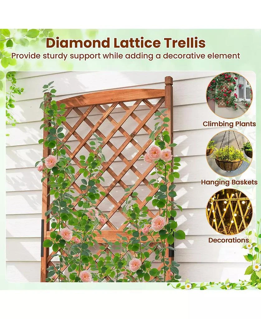 Gymax 2PCS 60

 Tall Raised Garden Bed w/ Diamond Lattice Trellis Drainage Holes Outdoor 7