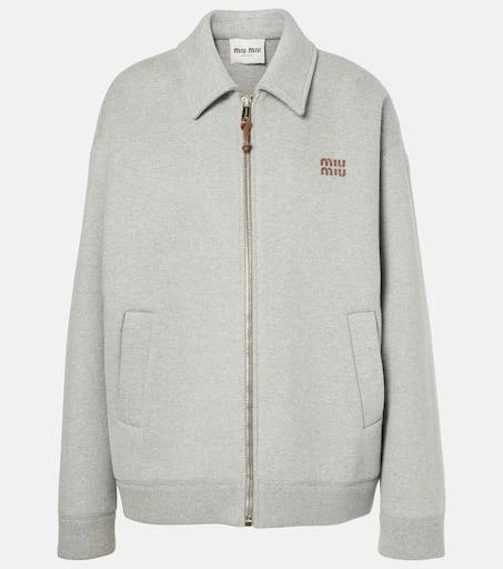 Miu Miu Logo cotton jersey blouson  1