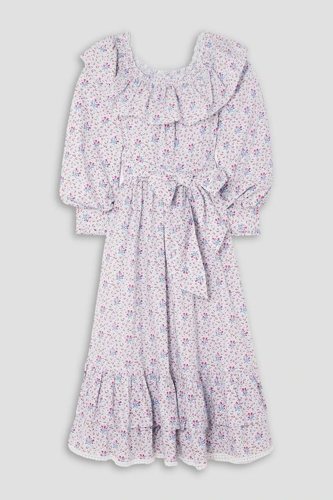 BATSHEVA X LAURA ASHLEY + Laura Ashley Wednesday ruffled floral-print cotton-poplin midi dress 1