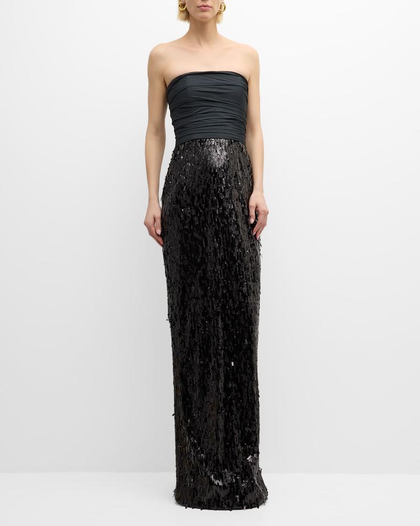 Pamella Roland Strapless Sequin Gown