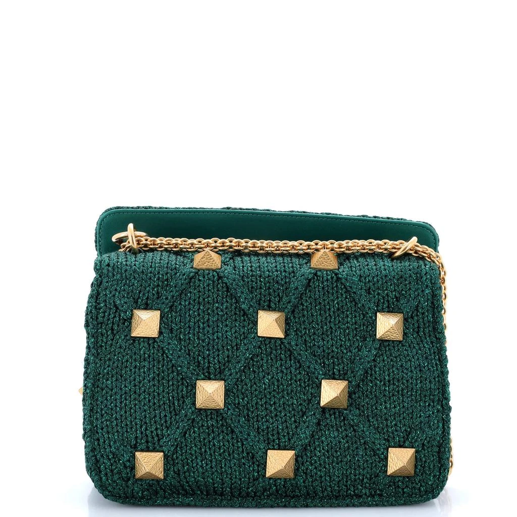 Valentino Roman Stud Flap Bag Quilted Knit Large 3