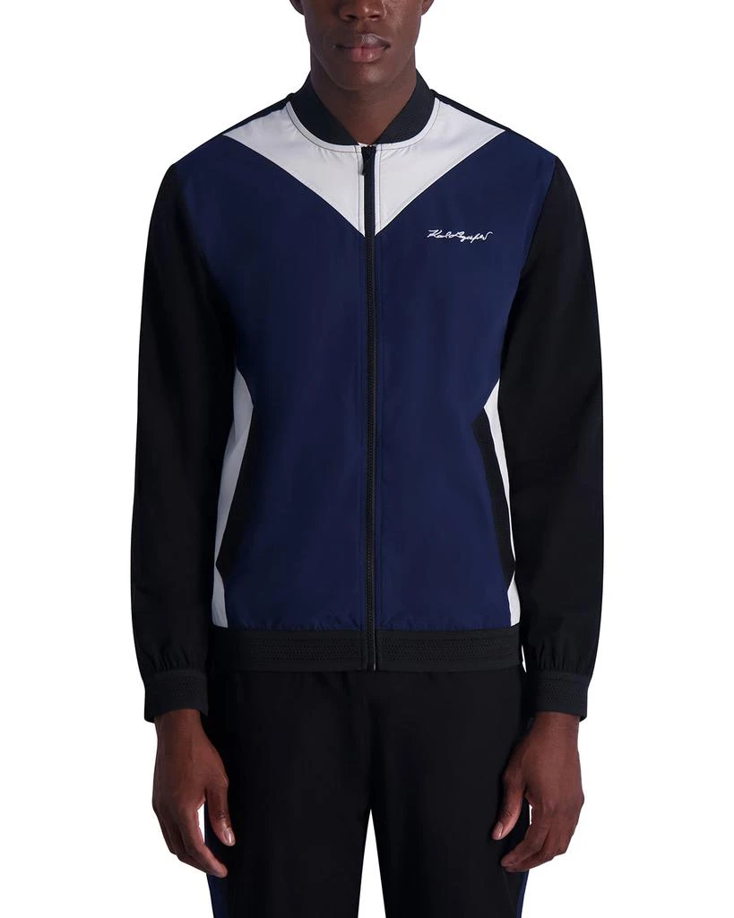 Karl Lagerfeld Paris COLOR BLOCK MESH TRIM TRACK JACKET 1