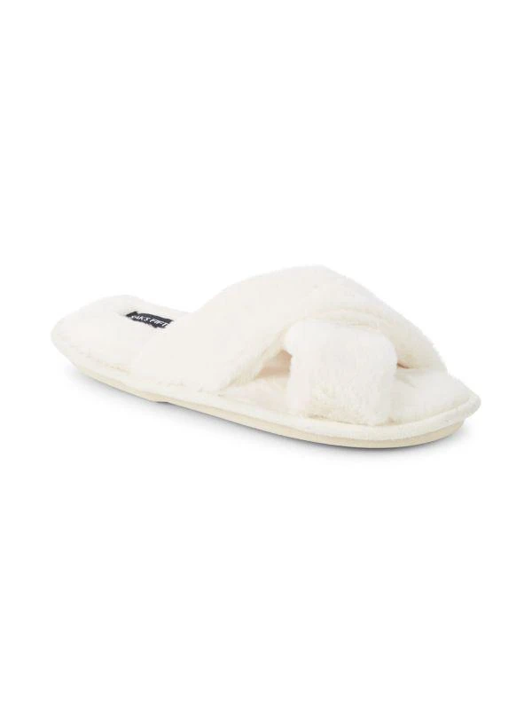 Saks Fifth Avenue Emily Faux Fur Slippers 2