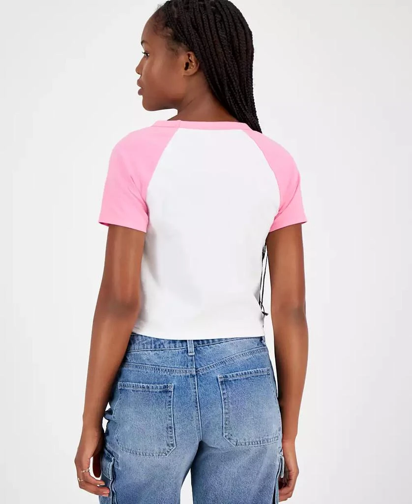 Love Tribe Juniors' Smurfs Raglan Cropped T-Shirt 4