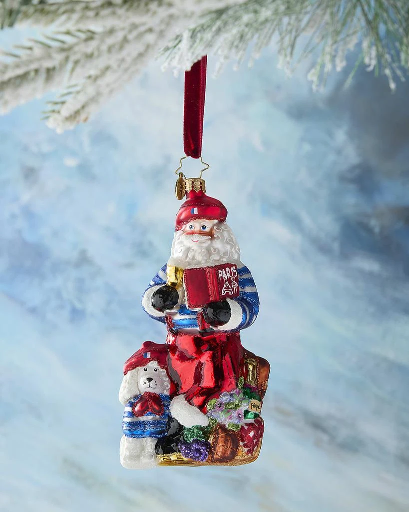 Christopher Radko Pardon My French Santa Christmas Ornament 1