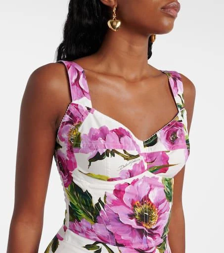 Dolce & Gabbana Floral cotton-blend bustier 4