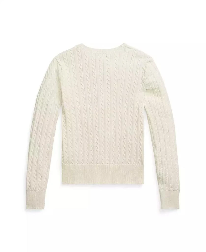Ralph Lauren Girls 7-16 Metallic Cable Cotton-Blend Cardigan Sweater 5