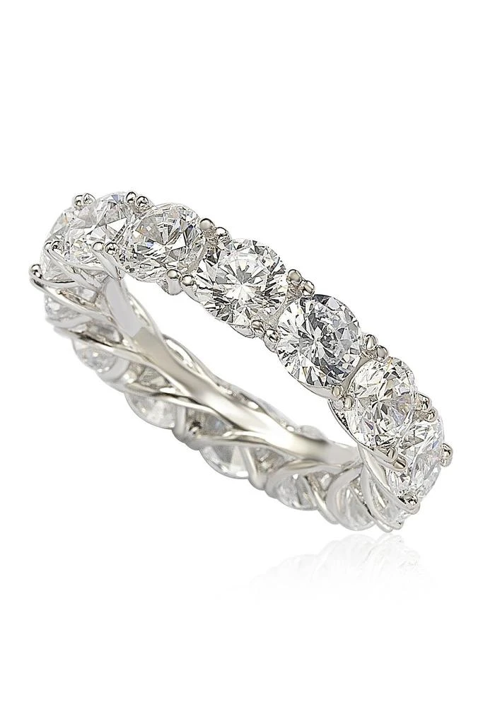 Suzy Levian Sterling Silver Cubic Zirconia Eternity Band Ring 6